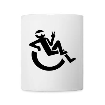 Entspannt fröhlich Rollstuhlfahrer Symbol * - Tasse - Weiß - Vorne