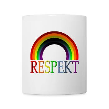 RESPEKT RESPEKTIEREN HALTUNG REGENBOGENFAHNE - Tasse - Weiß - Vorne