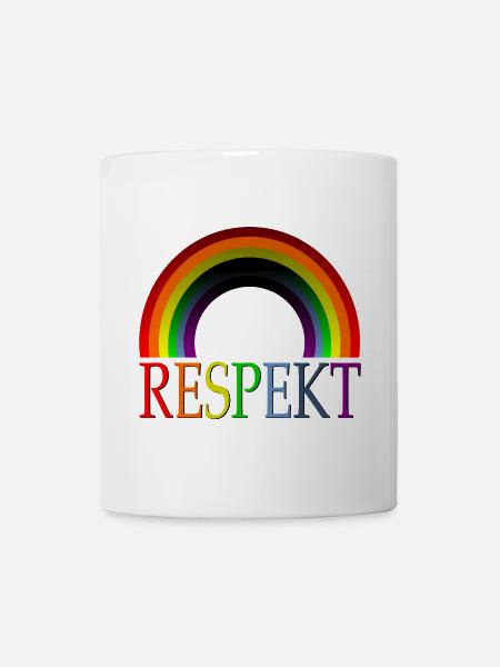RESPEKT RESPEKTIEREN HALTUNG REGENBOGENFAHNE - Tasse - Weiß