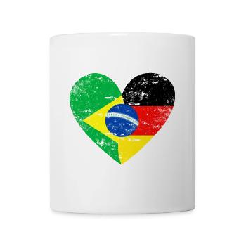 Brasilien Deutschland Herz - Tasse - Weiß - Vorne