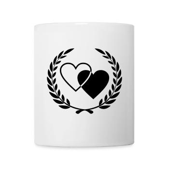 Two hearts with wreath - Mug - white - Front