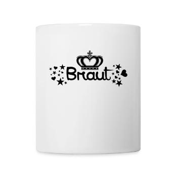 Braut Krone Herzen Sterne Junggesellinnenabschied - Tasse - Weiß - Vorne