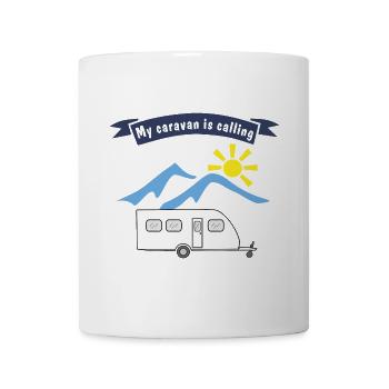 caravan is calling - Tasse - Weiß - Vorne