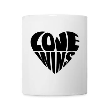 « Love Wins » en forme de cœur | Fierté LGBTQ - Mug blanc - blanc - Devant