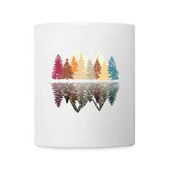 Wald am See im Grunge Retro Design - Tasse - Weiß - Vorne