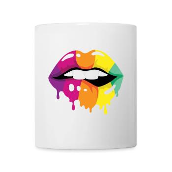 Farbige Lippen - Tasse - Weiß - Vorne