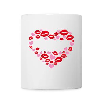 Bisous maman cœurs Maman je t'aime Fête des mères - Mug blanc - blanc - Devant