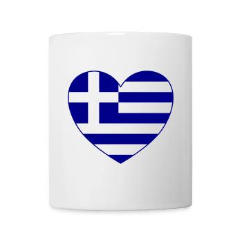 Griechenland Flagge Herz Hellas - Tasse - Weiß - Vorne
