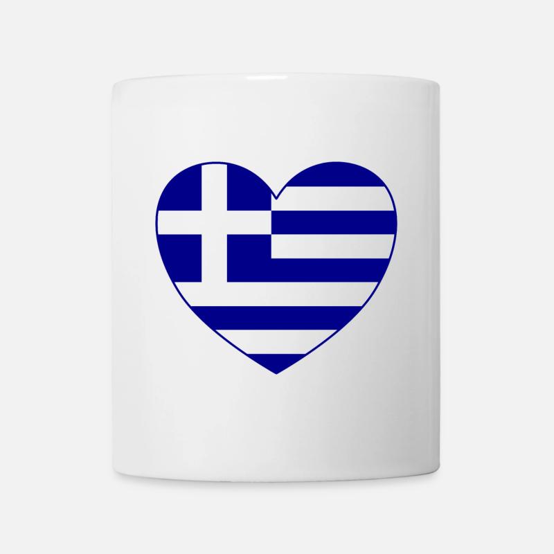 Grèce Drapeau Coeur de Hellas - Mug blanc - blanc