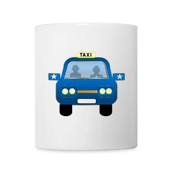 Blaues Taxi Front Karikatur - Tasse - Weiß - Vorne