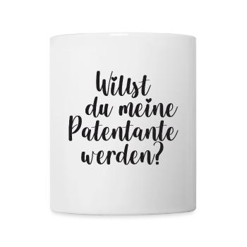 Patentante Frage Geschenk Patin - Tasse - Weiß - Vorne