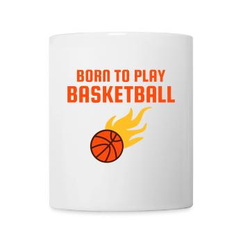 Né pour jouer au basket-ball (Basketball mit Flammen) - Mug blanc - blanc - Devant