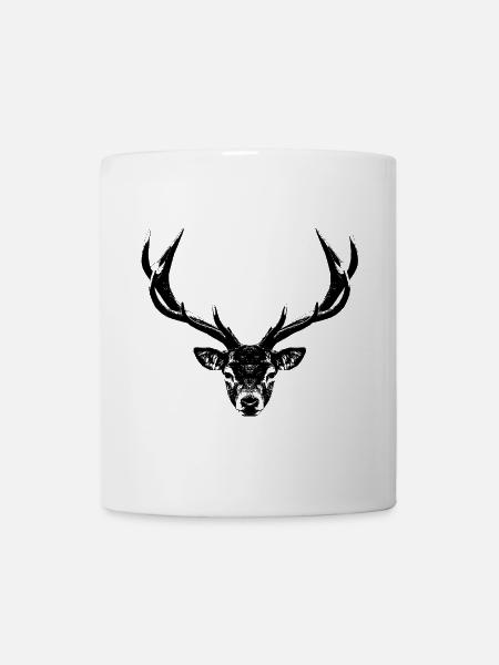 Hirschkopf /Geweihträger - Tasse - Weiß
