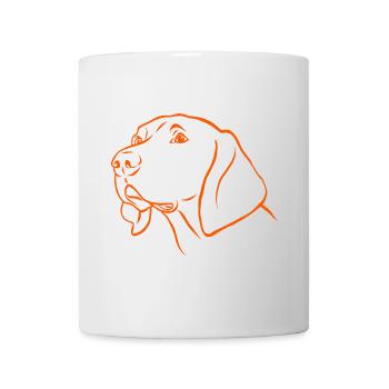 Weimaraner Portrait in orange - Mug - white - Front