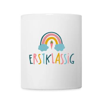 Erstlassig - Schulkind - Regenbogen - Tasse - Weiß - Vorne
