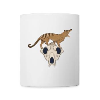 Thylacine Skull - Tasmanian Tiger Wolf Skull - Mug - white - Front