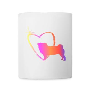 Mops mit Herz - Tasse - Weiß - Vorne