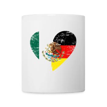 Mexico Germany Flag Heart - Mug - white - Front