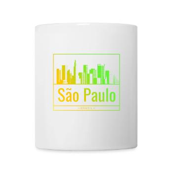 São Paulo Skyline im Neongradient - Tasse - Weiß - Vorne