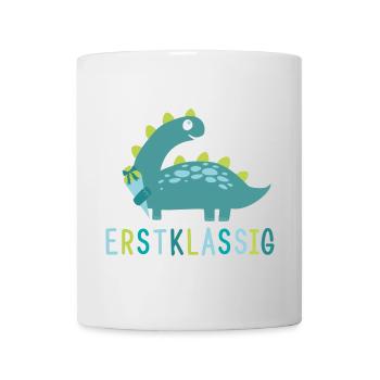 Erstklassig - Schulkind - Dino - Tasse - Weiß - Vorne