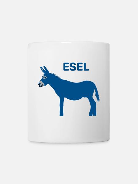 Esel in blau (und andere Farben) - Tasse - Weiß