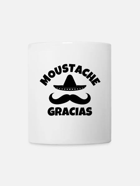 moustache, moustachu, moustache gracias - Mug blanc - blanc