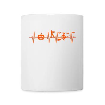 Halloween heartbeat pumpkin witch - Mug - white - Front