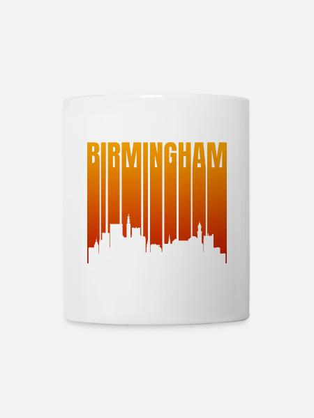 Birmingham Skyline Neon Stripes - Mug - white