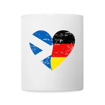 Schottland Deutschland Flaggenherz - Tasse - Weiß - Vorne