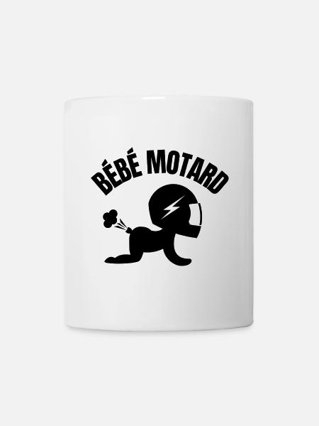 motard, bébé motard, moto, moto sport - Mug blanc - blanc