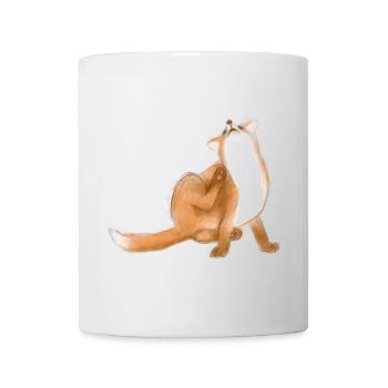 Scratching fox cute animal drawing - Mug - white - Front