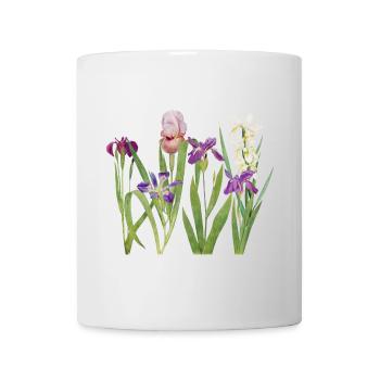Wild Iris and Orchid Botanical Design - Mug - white - Front