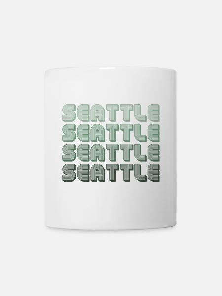 Seattle Retro Blockletters - Tasse - Weiß