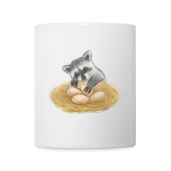 Cute Raccoon Egg Thief - Mug - white - Front