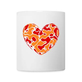 orangenes Herz Herzen Geschenk Muttertag Mutter - Tasse - Weiß - Vorne