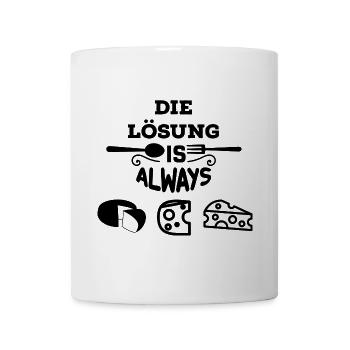 Käse ist die Lösung - Tasse - Weiß - Vorne