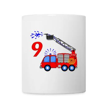 Fire engine 9 birthday children - Mug - white - Front