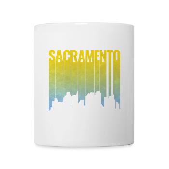 Dégradé jaune-bleu de la ligne de Sacramento - Mug blanc - blanc - Devant