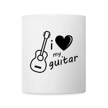 guitar Gitarre Symbol Grafik Herz Illustration - Tasse - Weiß - Vorne