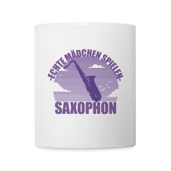 Saxophon Musikerin Instrument Saxophonistin - Tasse - Weiß - Vorne