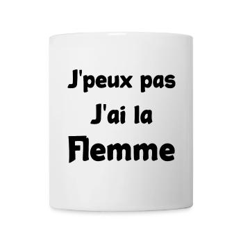 J'peux pas j'ai la flemme humour - Mug blanc - blanc - Devant