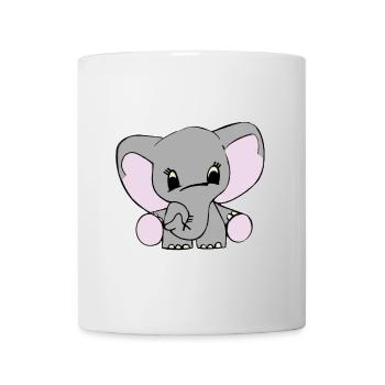 Elefant mit großen Ohren – Kinderzimmer Motiv - Tasse - Weiß - Vorne