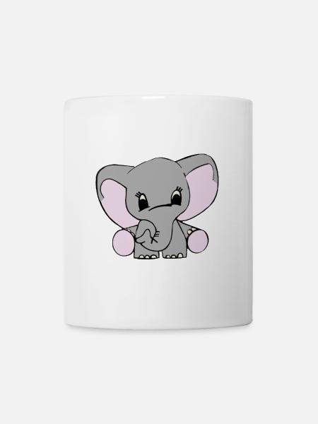 Elefant mit großen Ohren – Kinderzimmer Motiv - Tasse - Weiß
