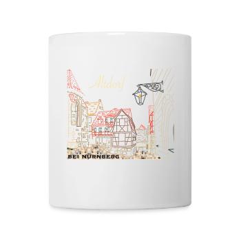 Altdorf near Nuremberg, half-timbered, Bavaria, drawing - Mug - white - Front