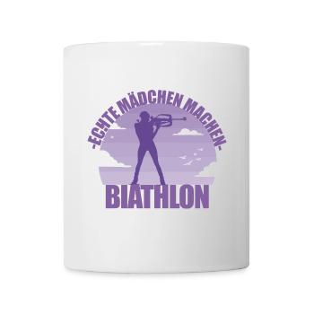 Biathlon Biathletin Mädchen Skiurlaub Geschenk - Tasse - Weiß - Vorne