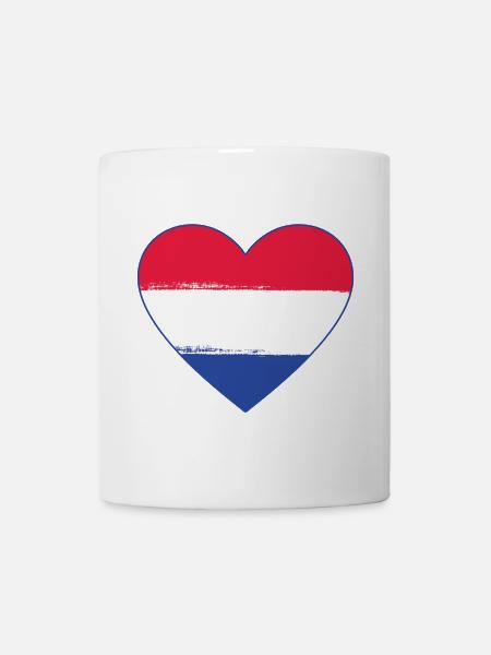 Holland Flag Heart utilisé - Mug blanc - blanc