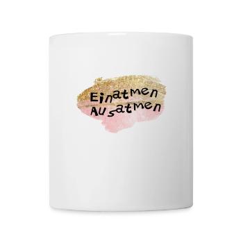 Einatmen-Ausatmen-personalisierbar - Tasse - Weiß - Vorne
