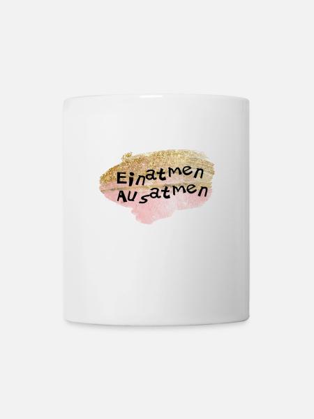 Einatmen-Ausatmen-personalisierbar - Tasse - Weiß