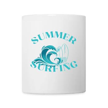 Summer Surfing Wave Logo - Mug - white - Front