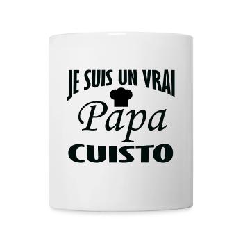 Je suis un vrai papa cuisto - Mug blanc - blanc - Devant
